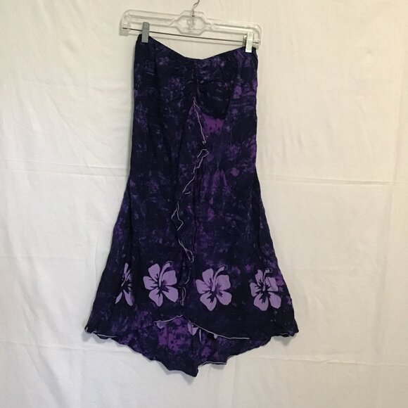 NaPua Honolulu Collection Purple Floral Halter Tie Dress Size M - Picture 9 of 11